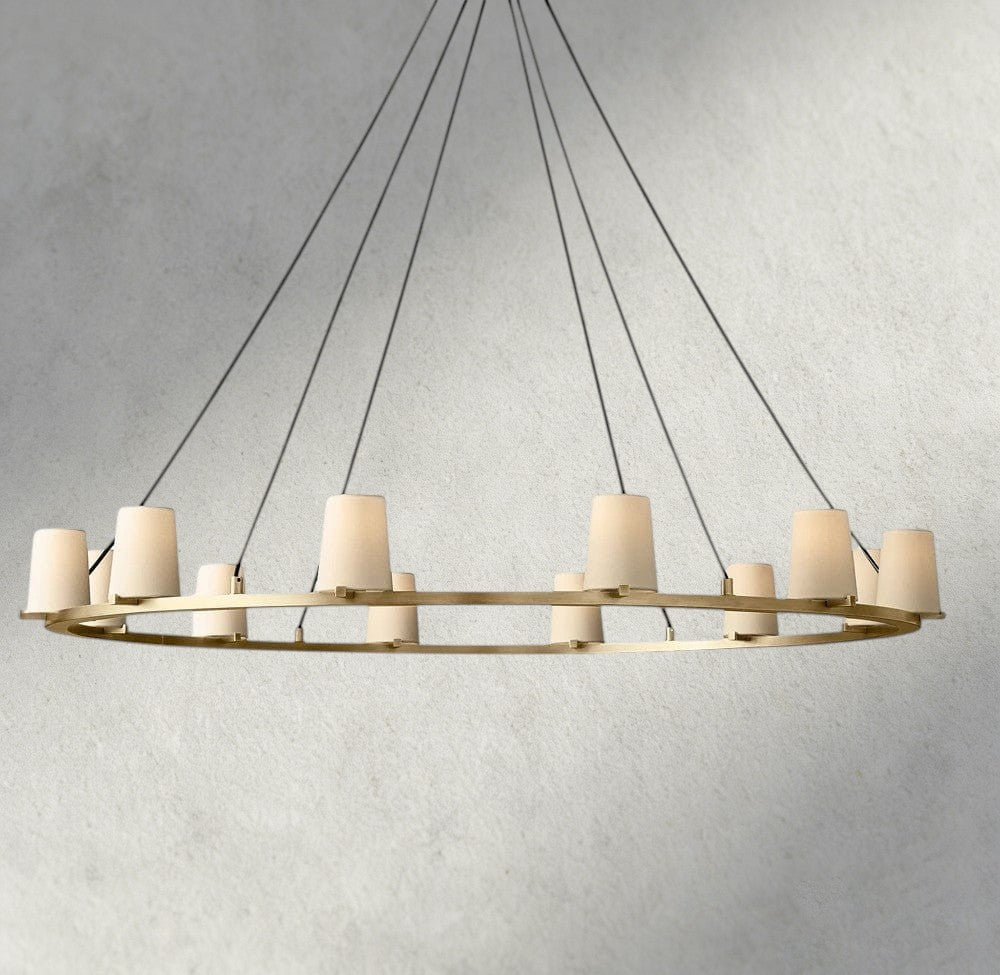 Pauillac Fabric Shade Round Chandelier 36", 48", 60"
