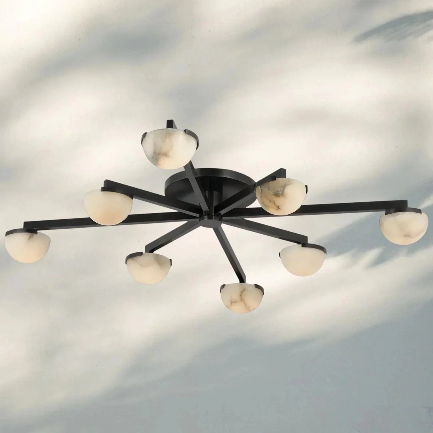 Pedrea Alabaster Wearstler Large Staggered Arm Flush Mount - Manorlights