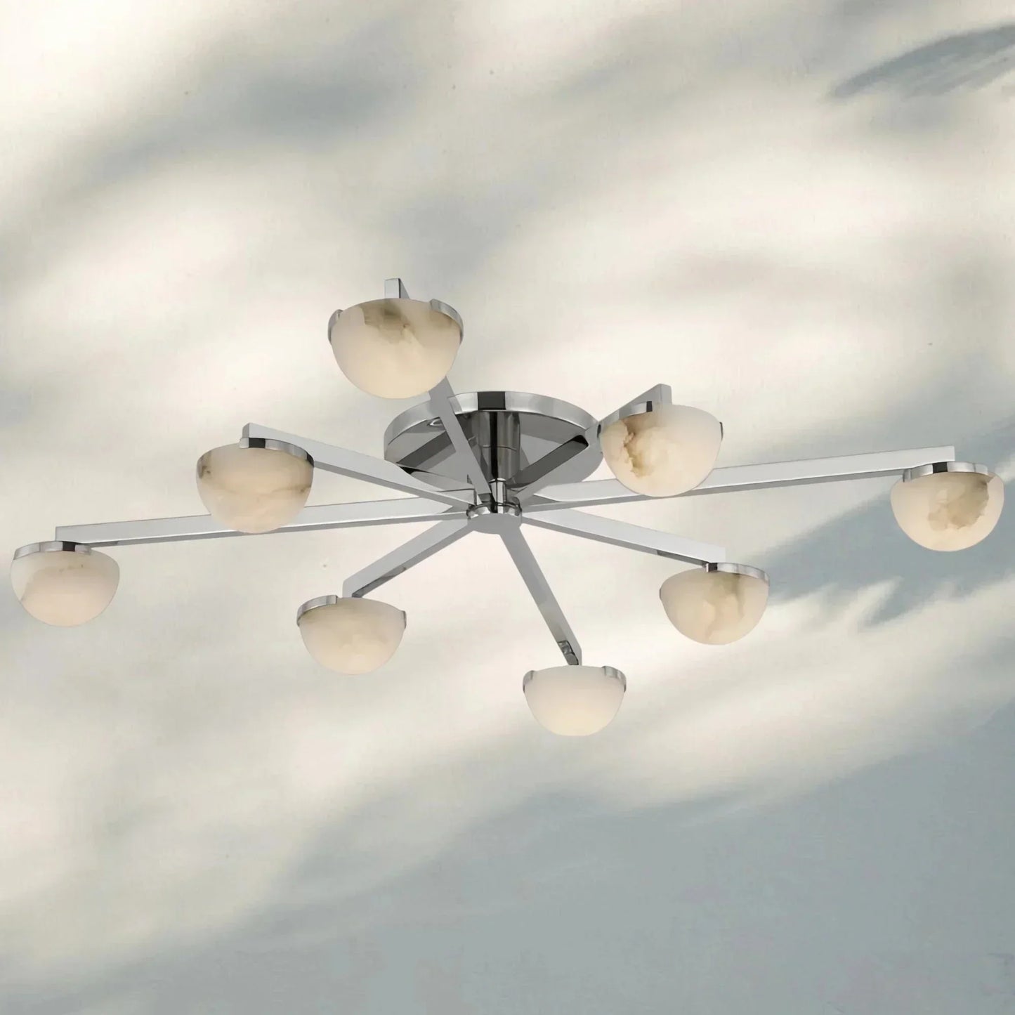 Pedrea Alabaster Wearstler Large Staggered Arm Flush Mount - Manorlights