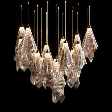 Velora Crystal Mesh Fold Chandelier
