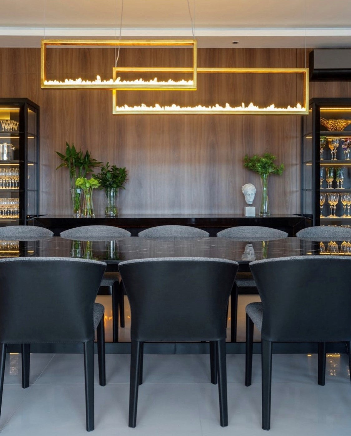 Modern Rectangular Natural Crystal Chandelier for Dining Room / kitchen Island
