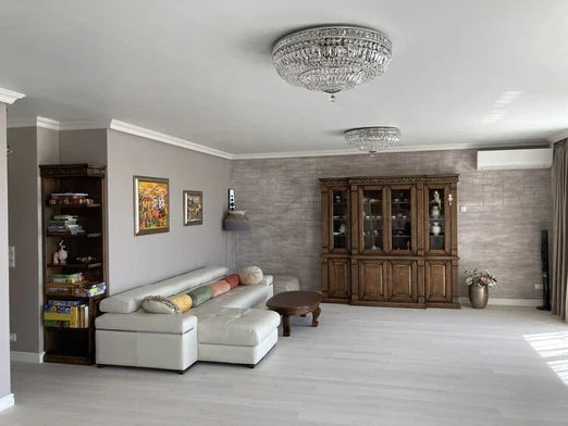 Modern 9 / 12 / 15-Light Flush Mount Crystal Chandelier in Gold / silver Finish