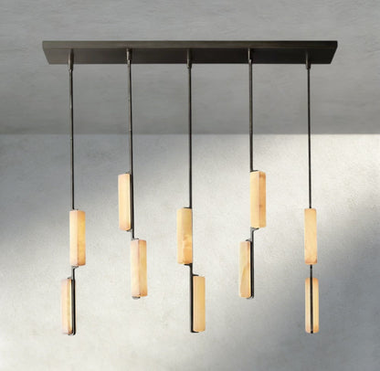 Audubon Alabaster Linear Chandelier 54" - Manohaus