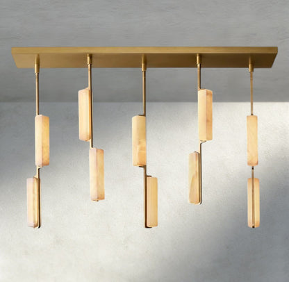 Audubon Alabaster Linear Chandelier 54" - Manohaus