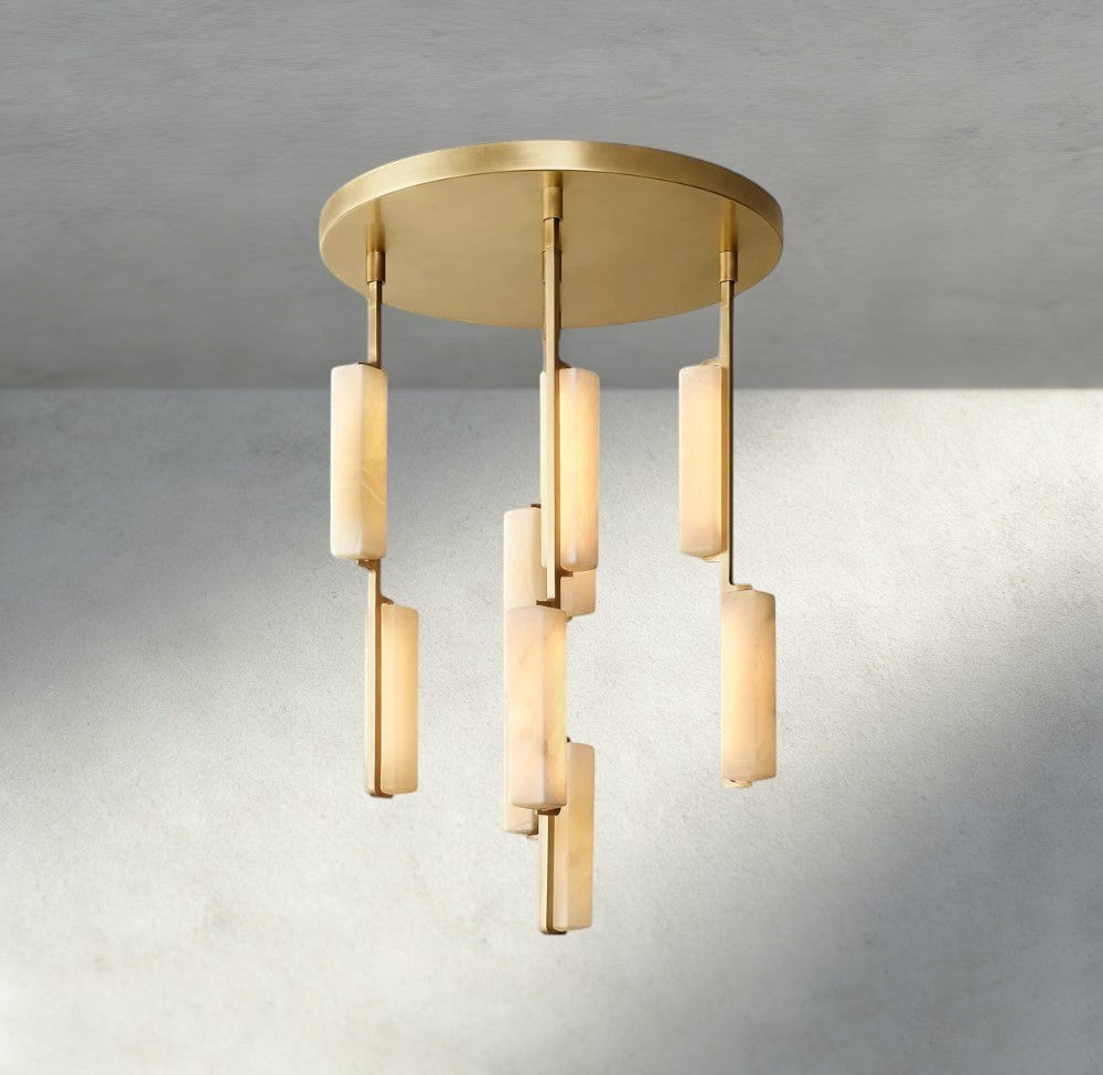 Audubon Alabaster Round Chandelier 24", 40", 56" - Manohaus
