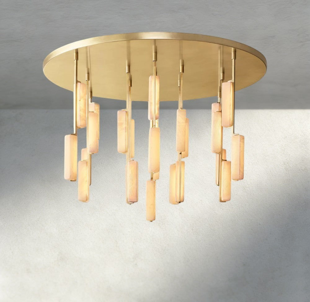 Audubon Alabaster Round Chandelier 24", 40", 56" - Manohaus
