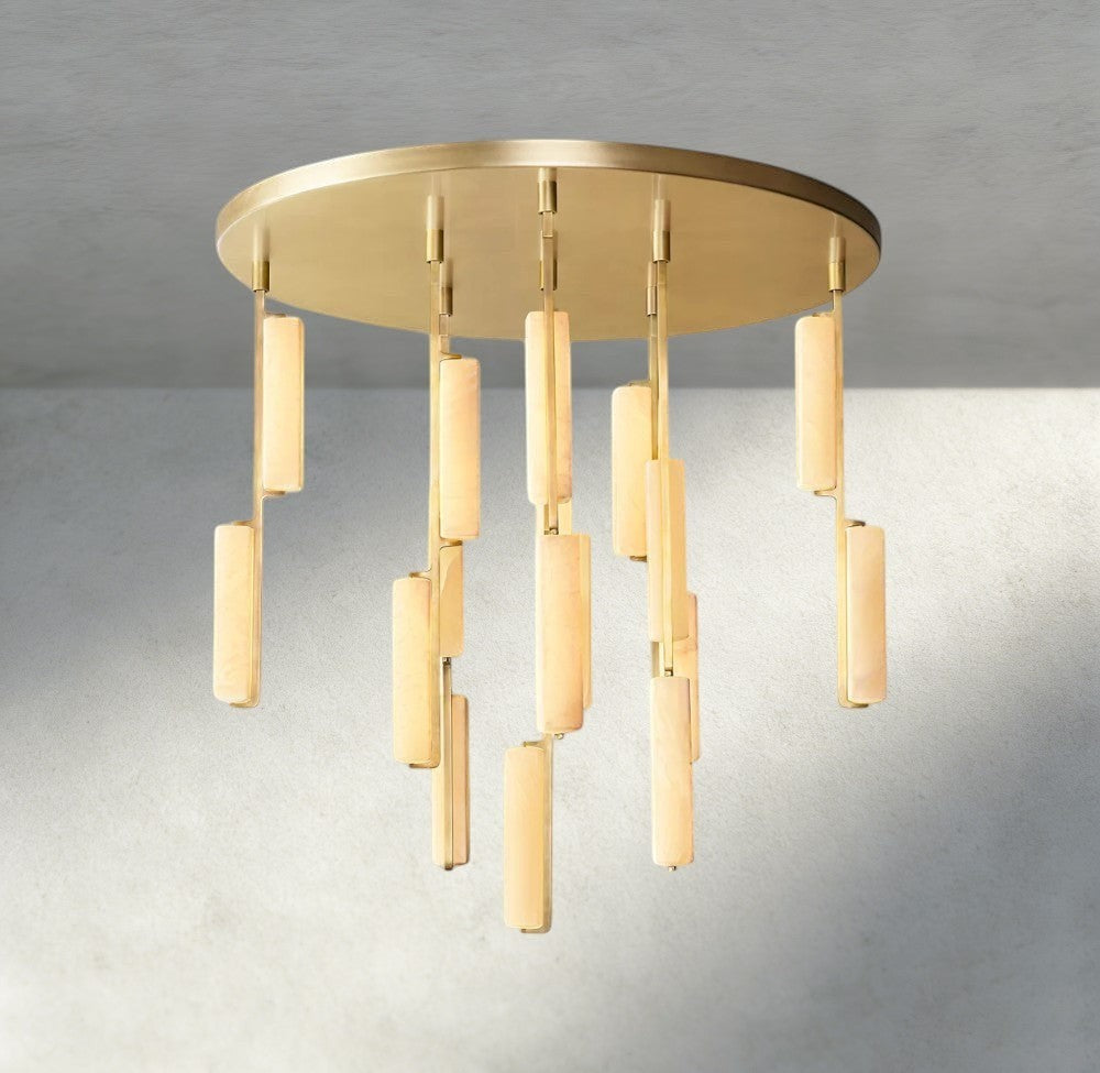 Audubon Alabaster Round Chandelier 24", 40", 56" - Manohaus