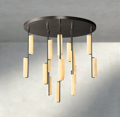 Audubon Alabaster Round Chandelier 24", 40", 56" - Manohaus