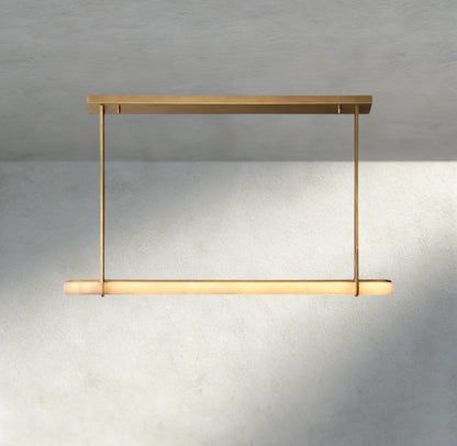 Audubon Alabaster Single Bar Linear Chandelier - Manohaus