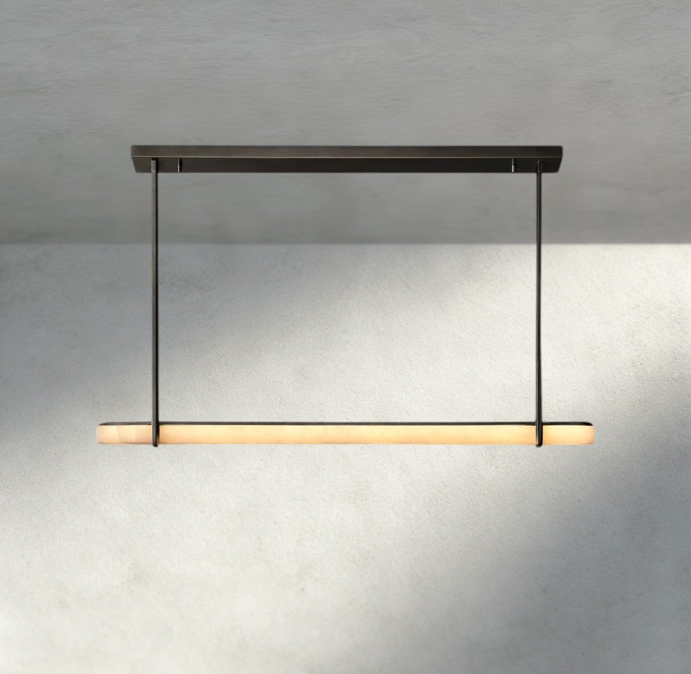 Audubon Alabaster Single Bar Linear Chandelier - Manohaus