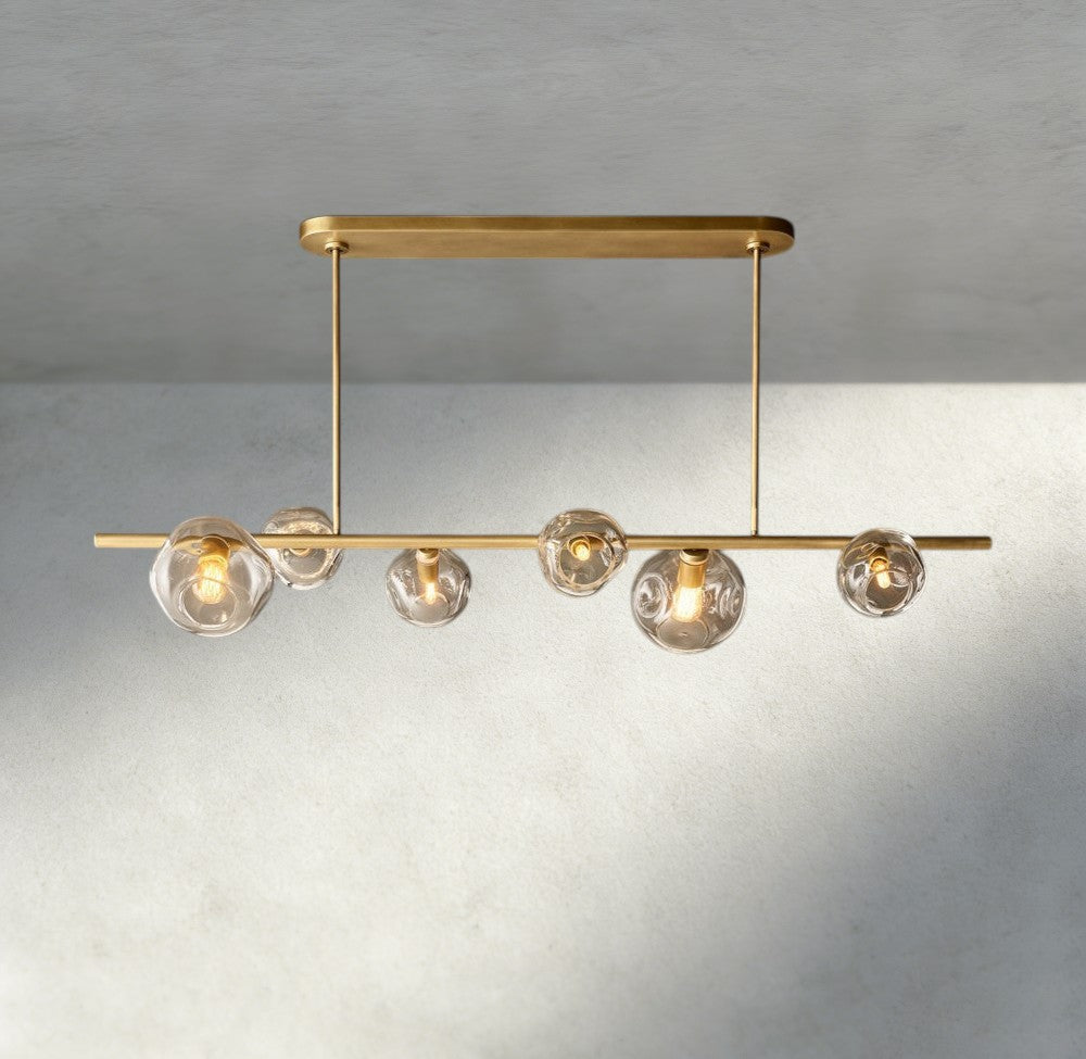 Bubble Clear Glass Linear Chandelier