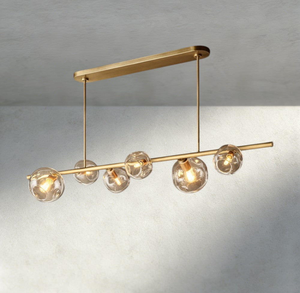 Bubble Clear Glass Linear Chandelier