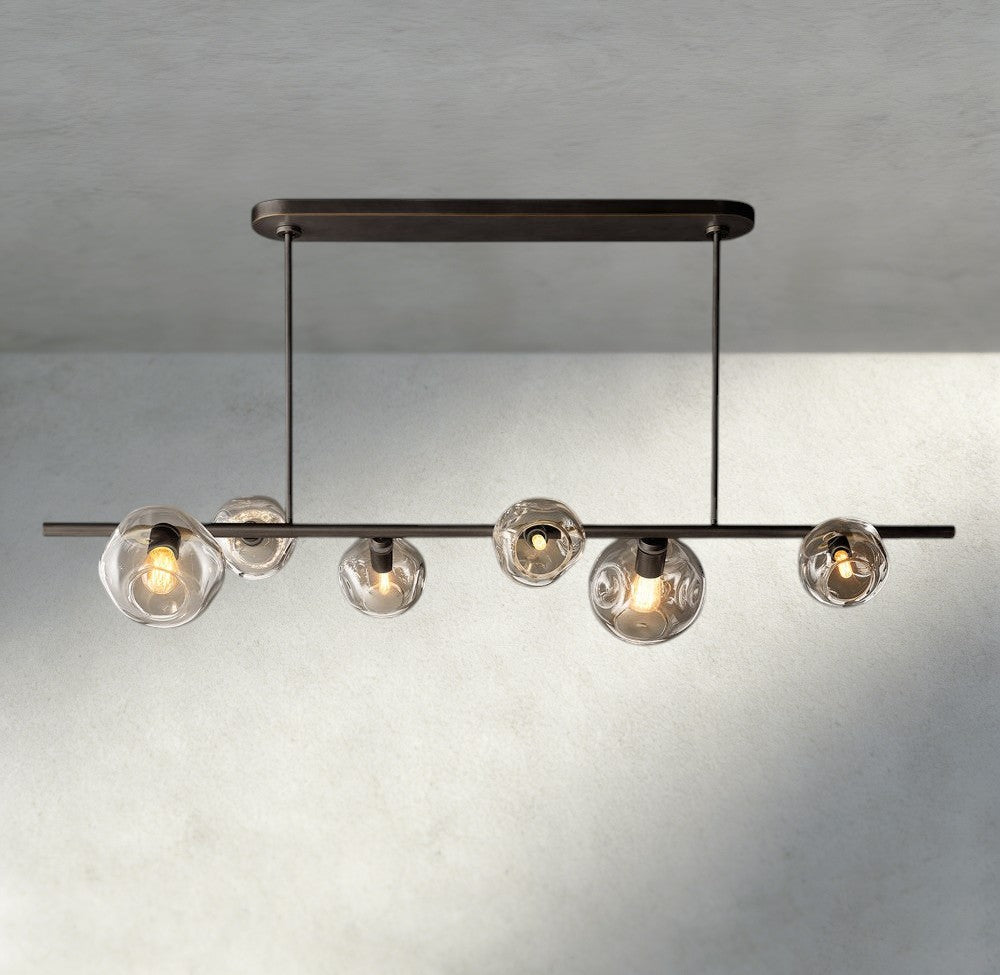 Bubble Clear Glass Linear Chandelier