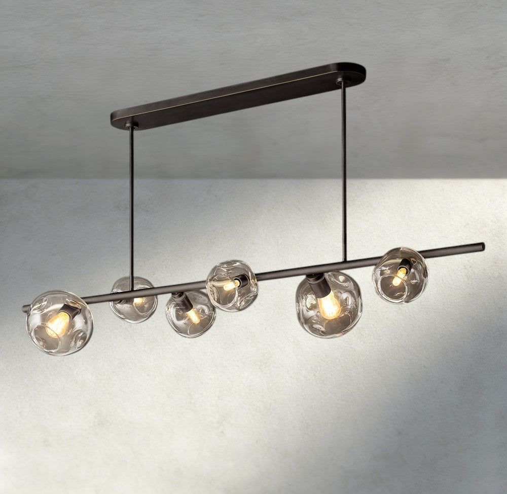 Bubble Clear Glass Linear Chandelier