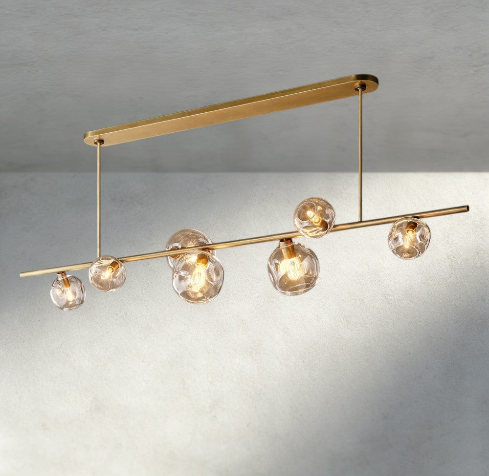 Bubble Clear Glass Linear Chandelier