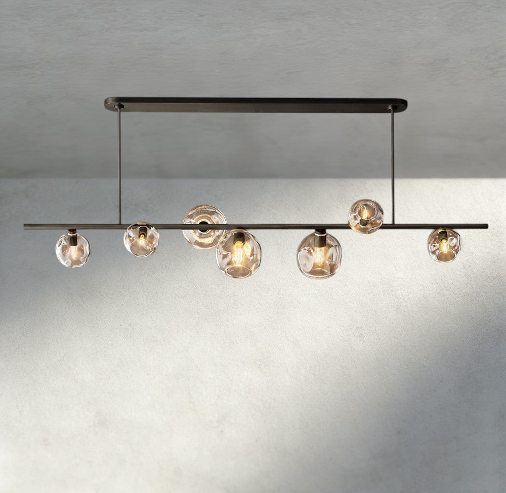 Bubble Clear Glass Linear Chandelier