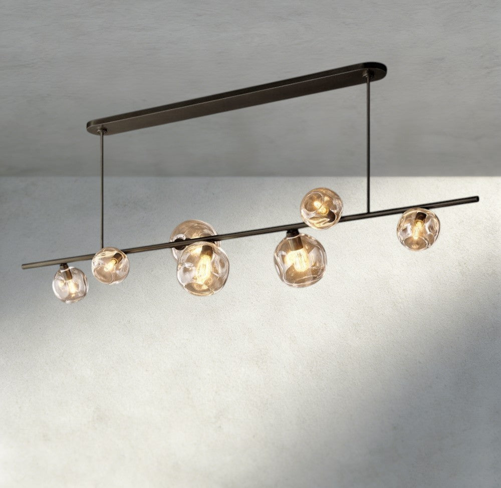 Bubble Clear Glass Linear Chandelier