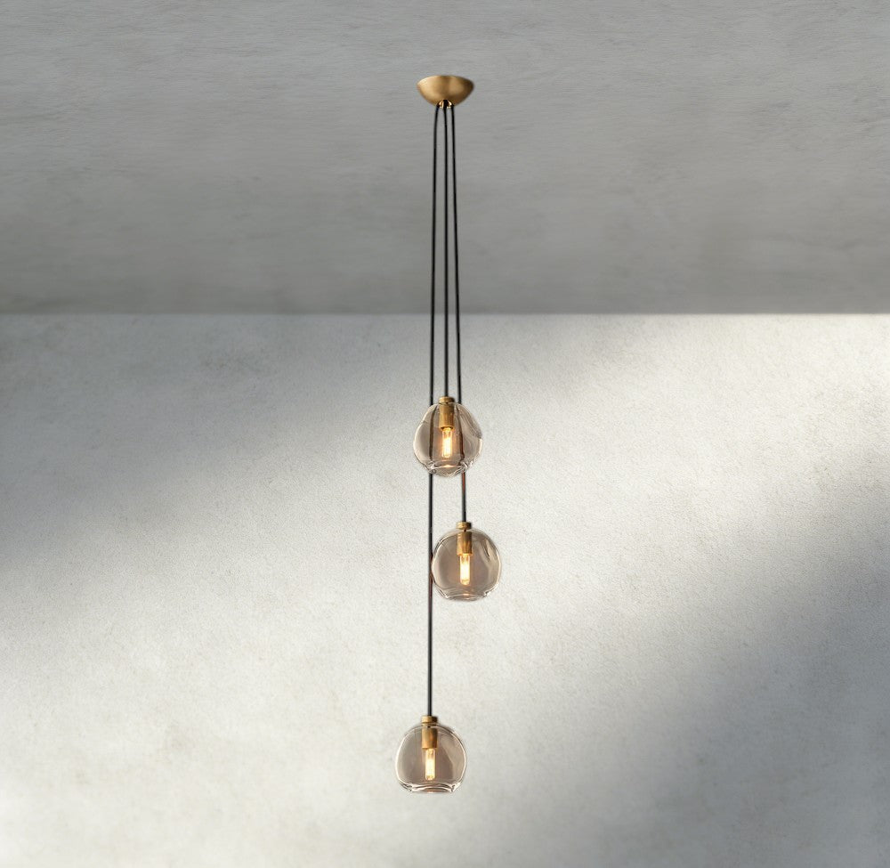 Bubble Clear Glass Cascade Pendant