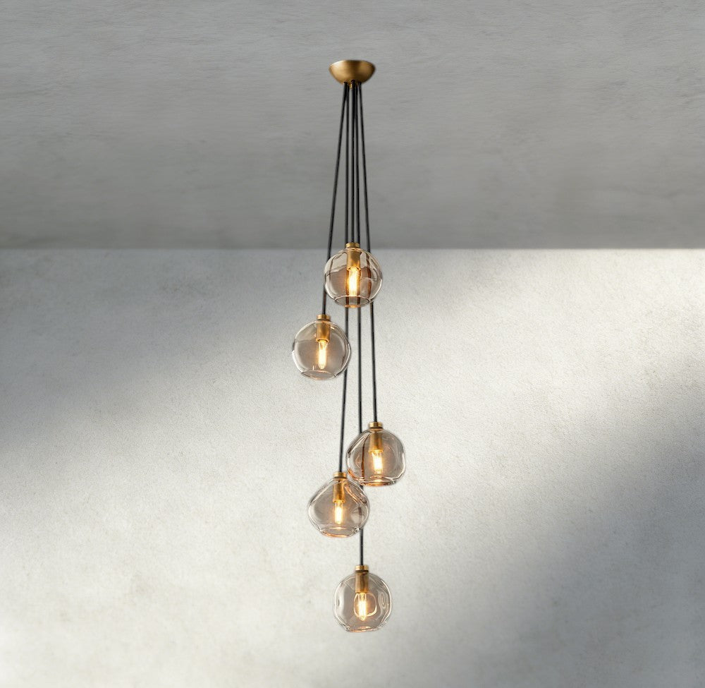 Bubble Clear Glass Cascade Pendant