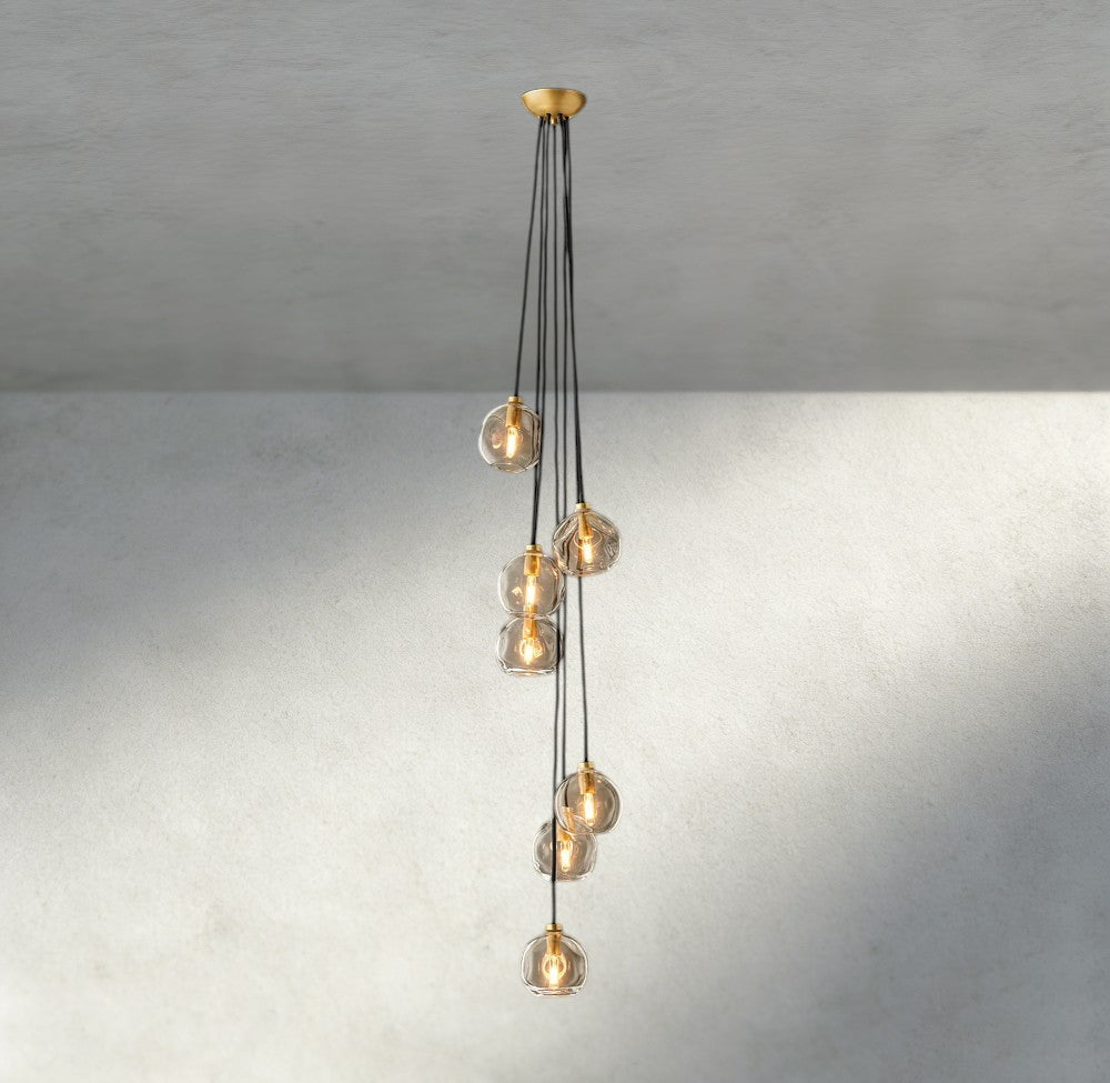 Bubble Clear Glass Cascade Pendant