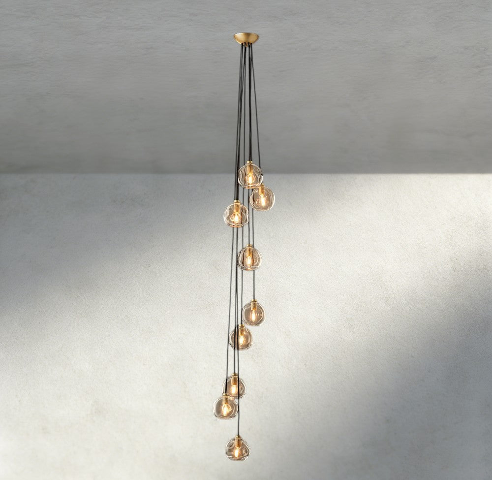 Bubble Clear Glass Cascade Pendant