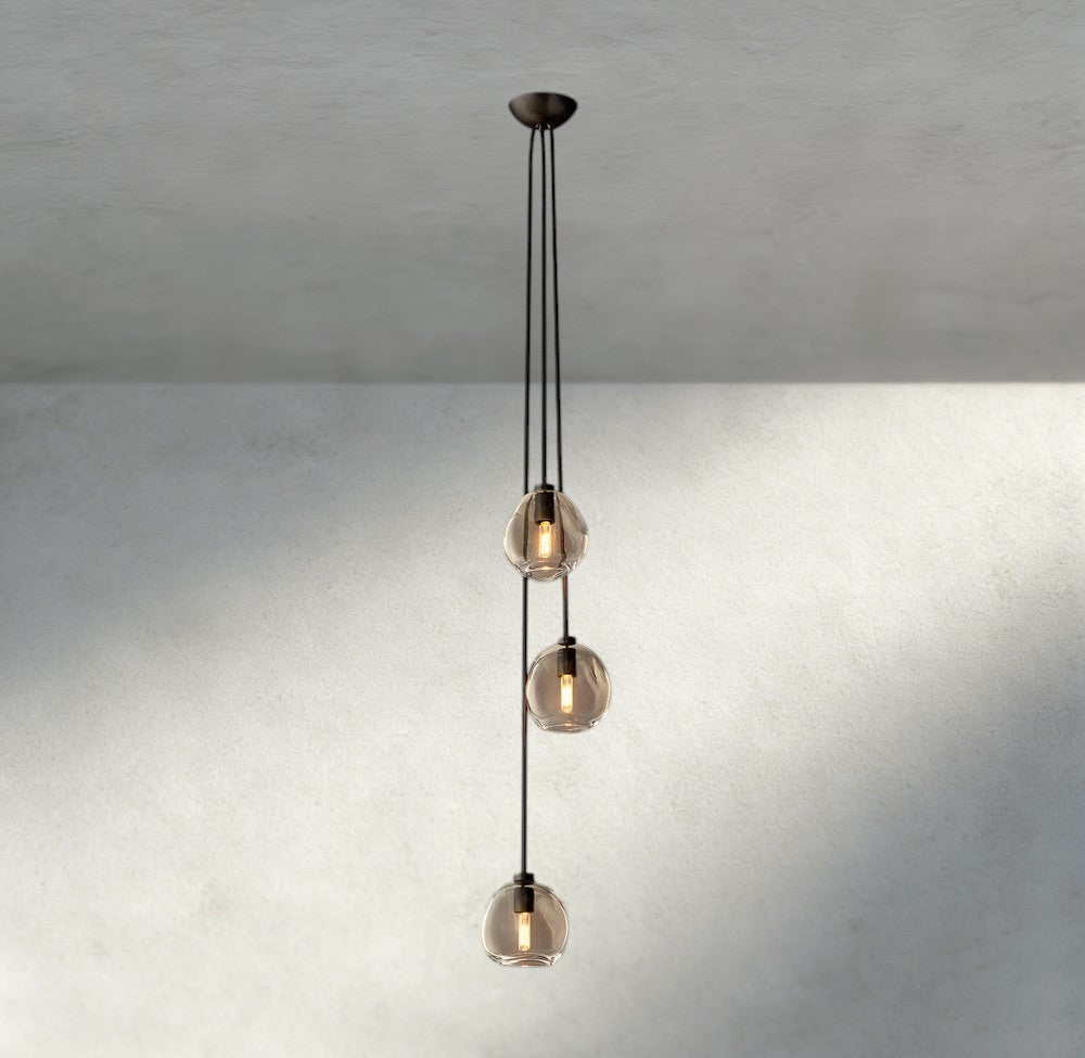 Bubble Clear Glass Cascade Pendant