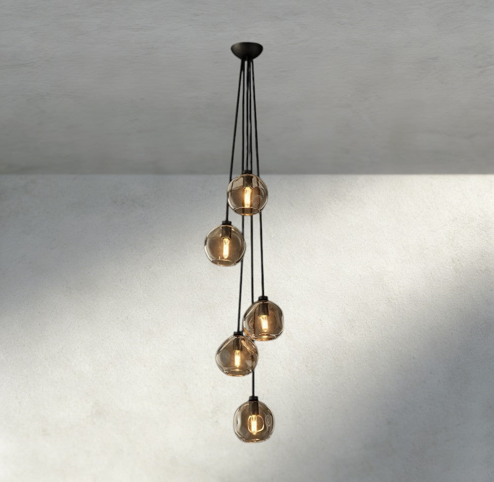Bubble Clear Glass Cascade Pendant