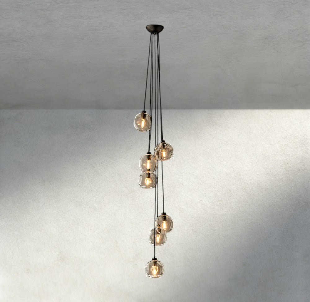 Bubble Clear Glass Cascade Pendant