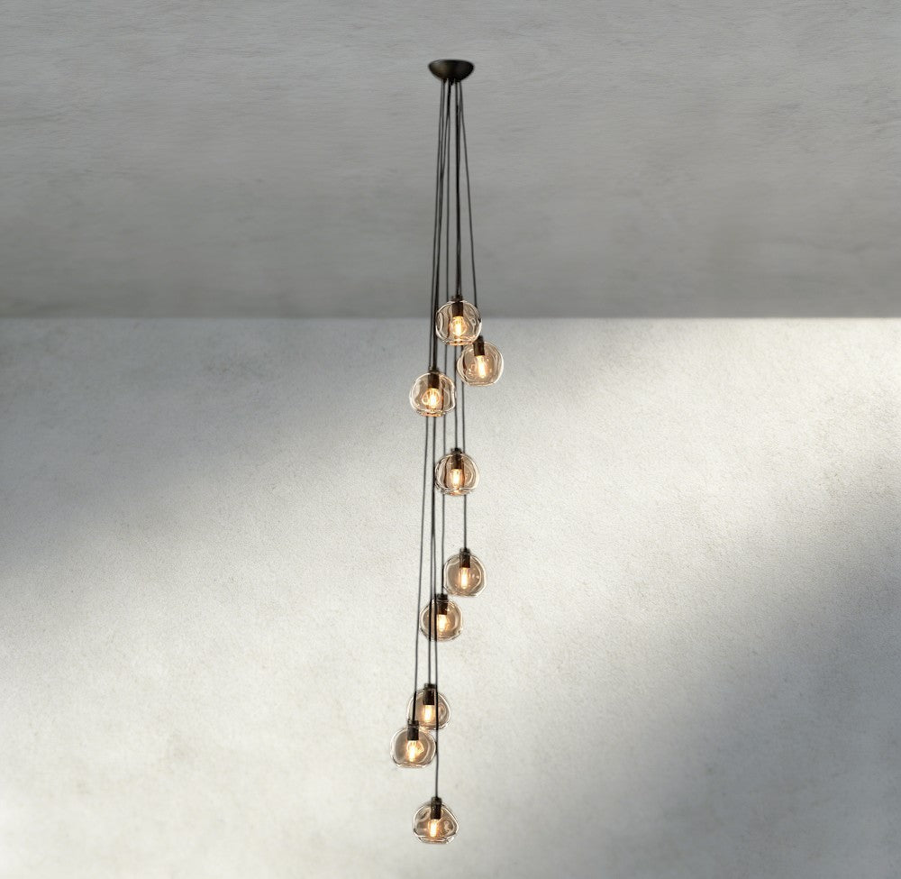 Bubble Clear Glass Cascade Pendant