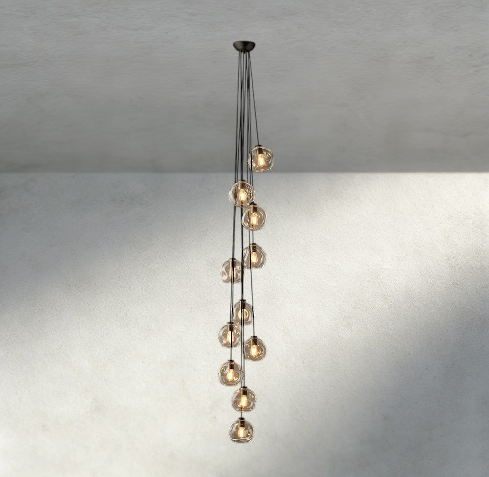 Bubble Clear Glass Cascade Pendant