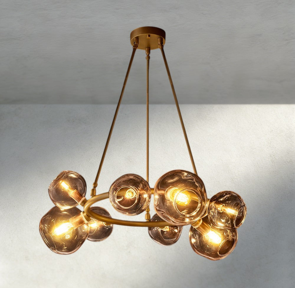 Bubble Smoke Glass Round Chandelier