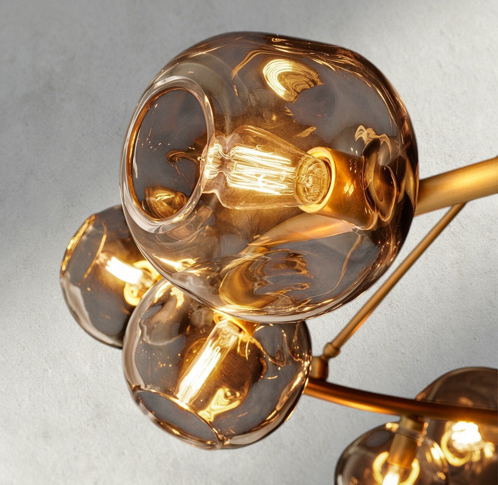 Bubble Smoke Glass Round Chandelier