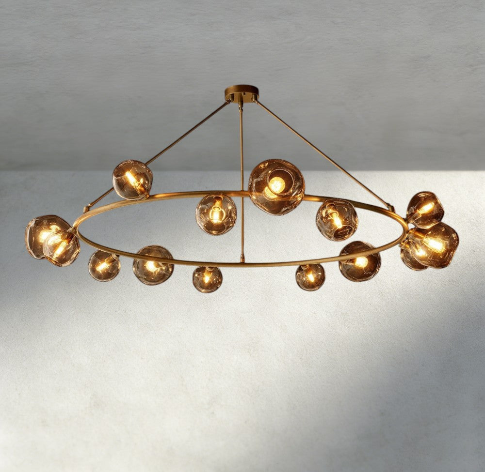 Bubble Smoke Glass Round Chandelier