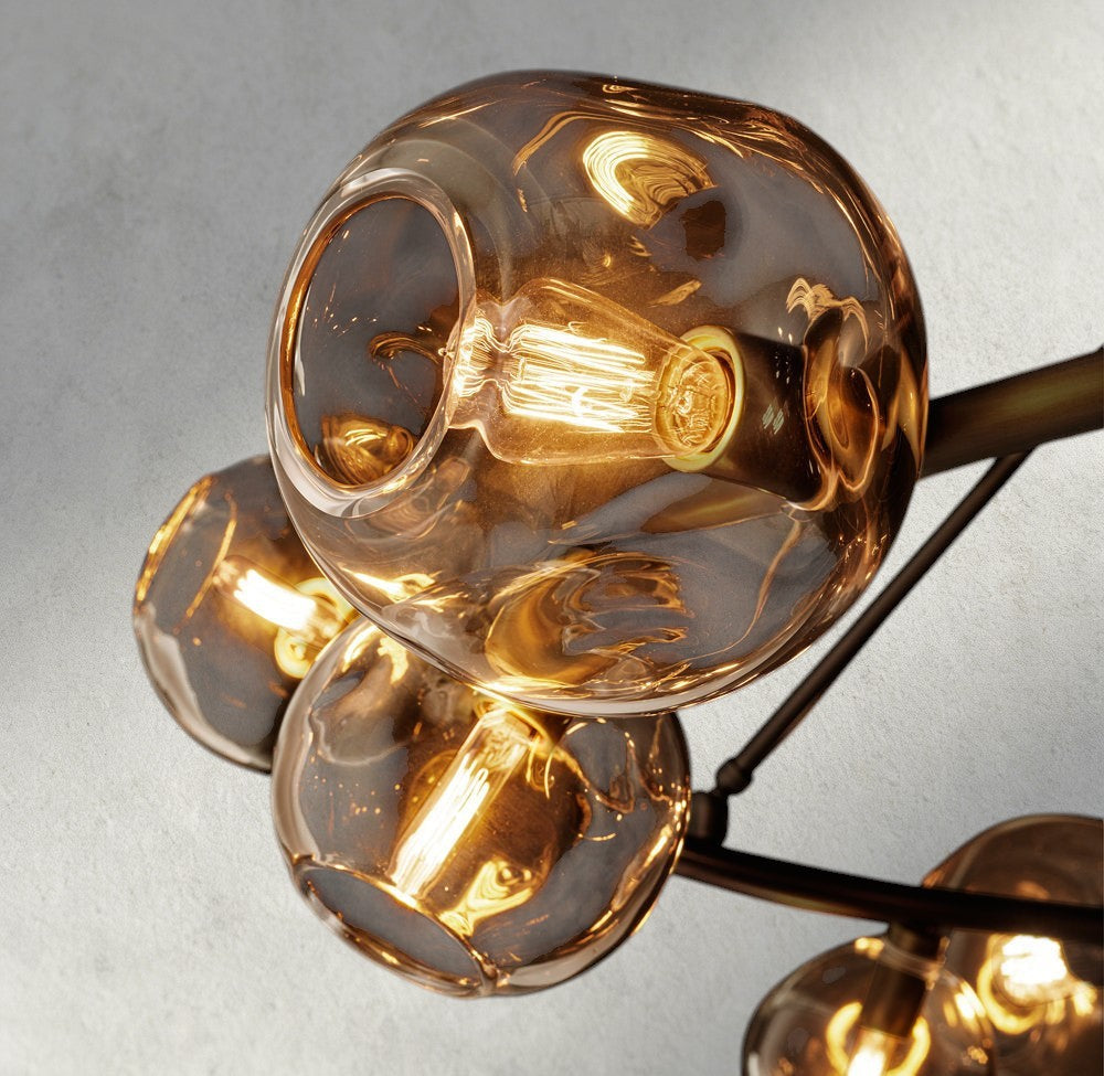 Bubble Smoke Glass Round Chandelier