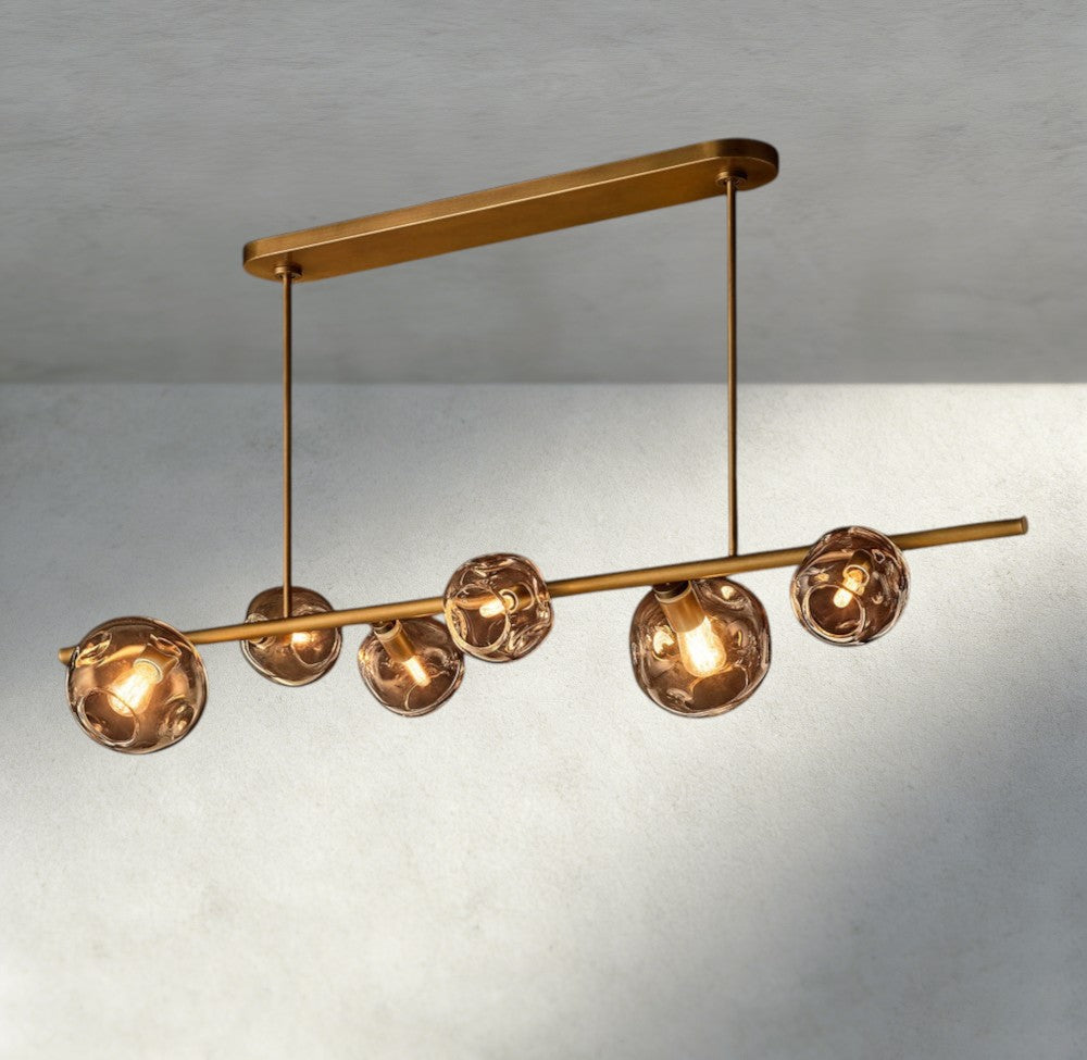 Bubble Smoke Glass Linear Chandelier