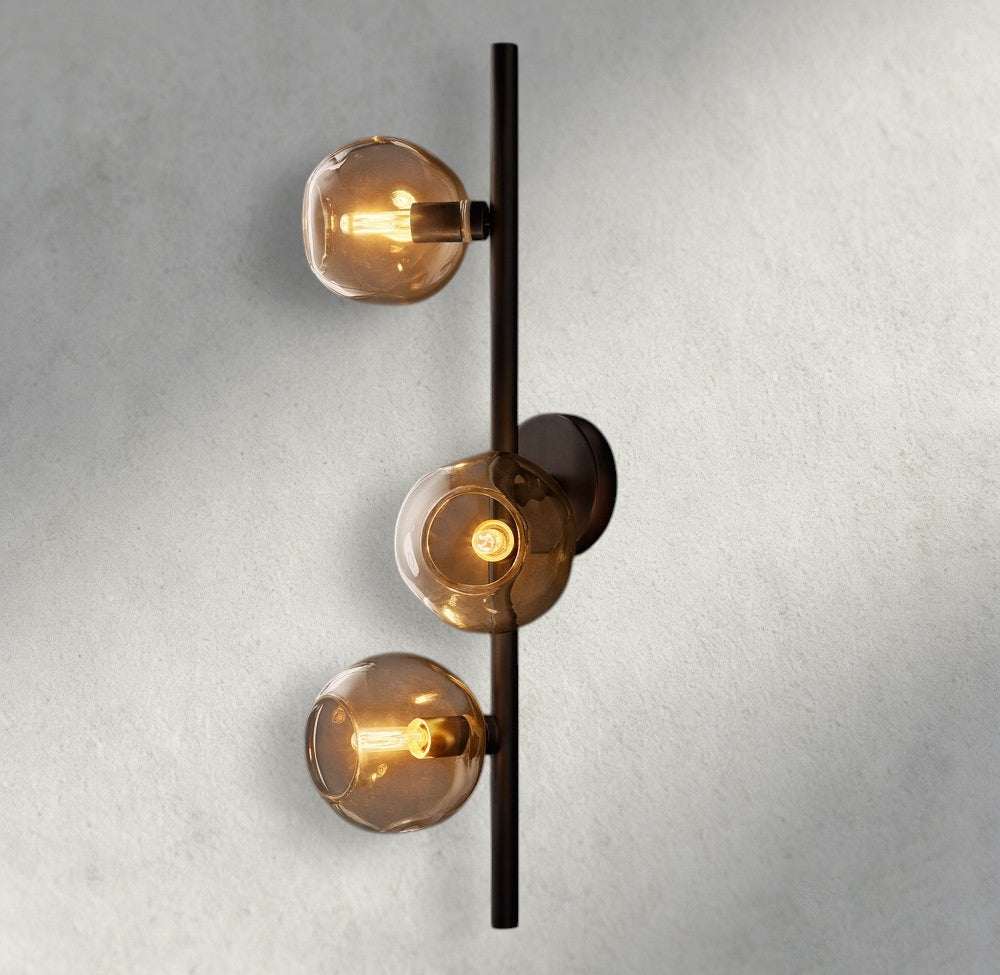 Bubble Smoke Glass Cascade Sconce