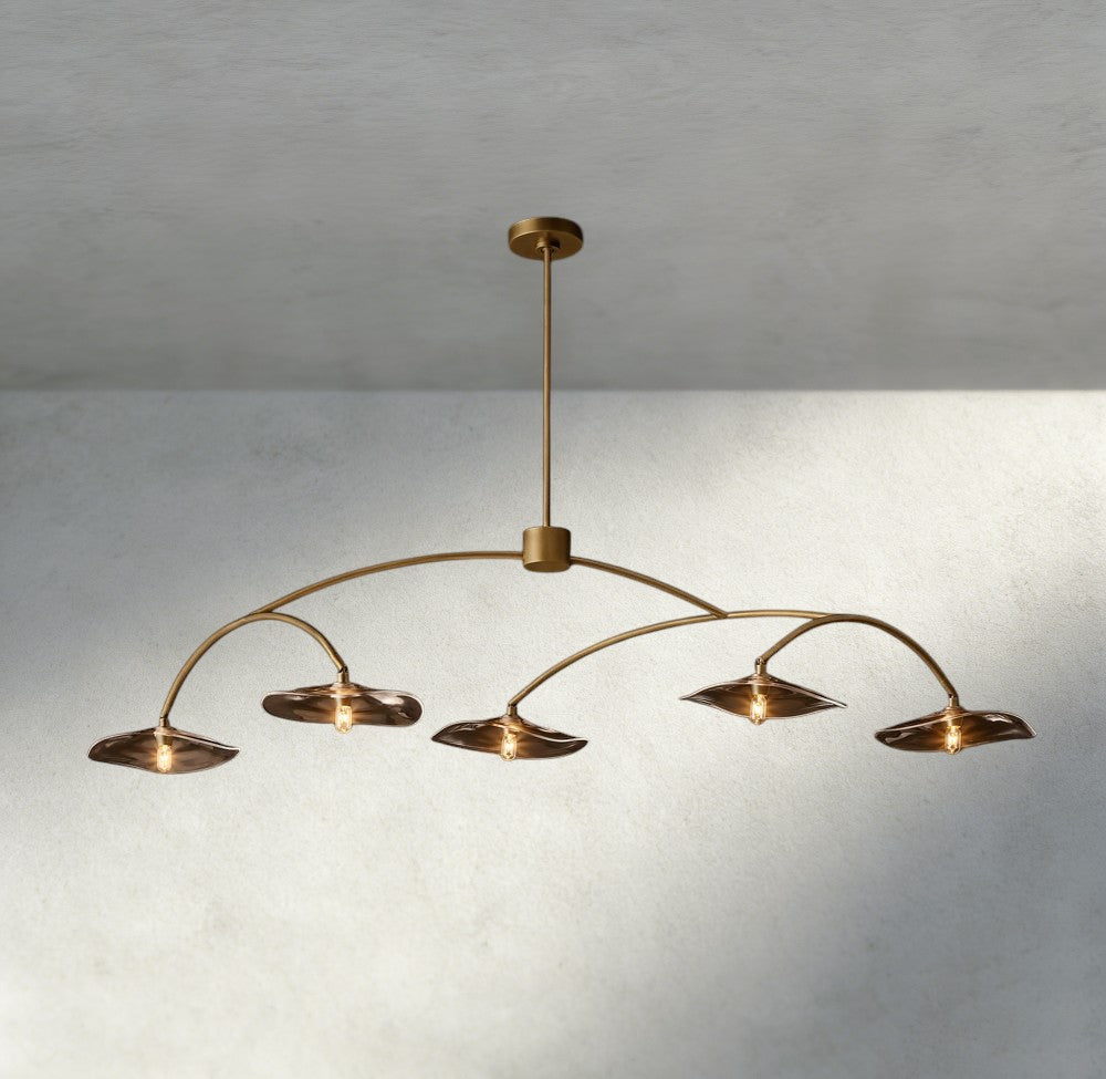 Lily Smoke Glass Linear Chandelier