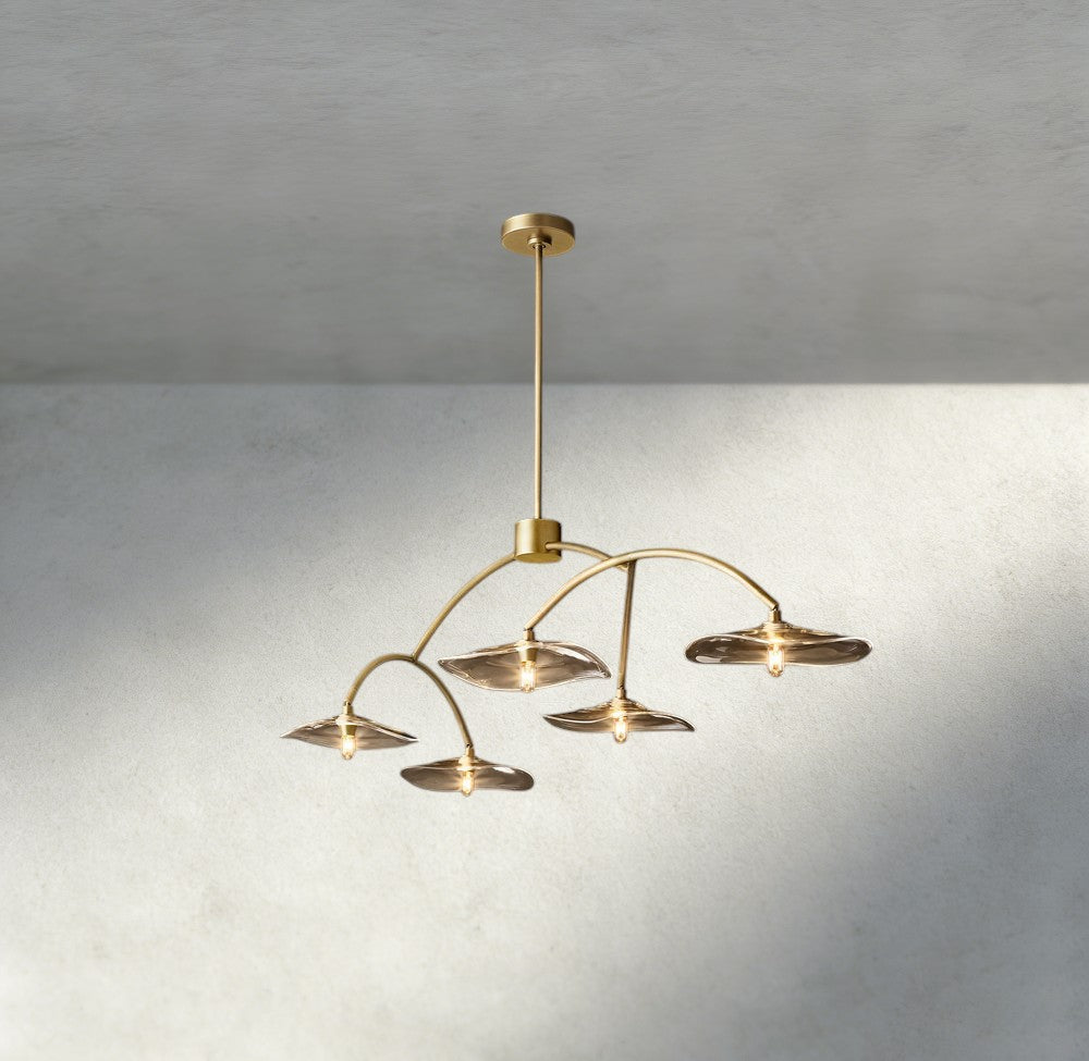 Lily Smoke Glass Linear Chandelier
