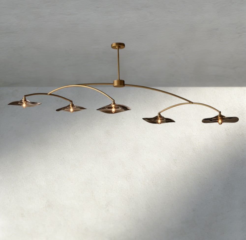 Lily Smoke Glass Linear Chandelier
