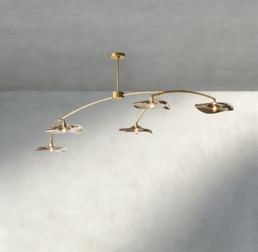 Lily Smoke Glass Linear Chandelier