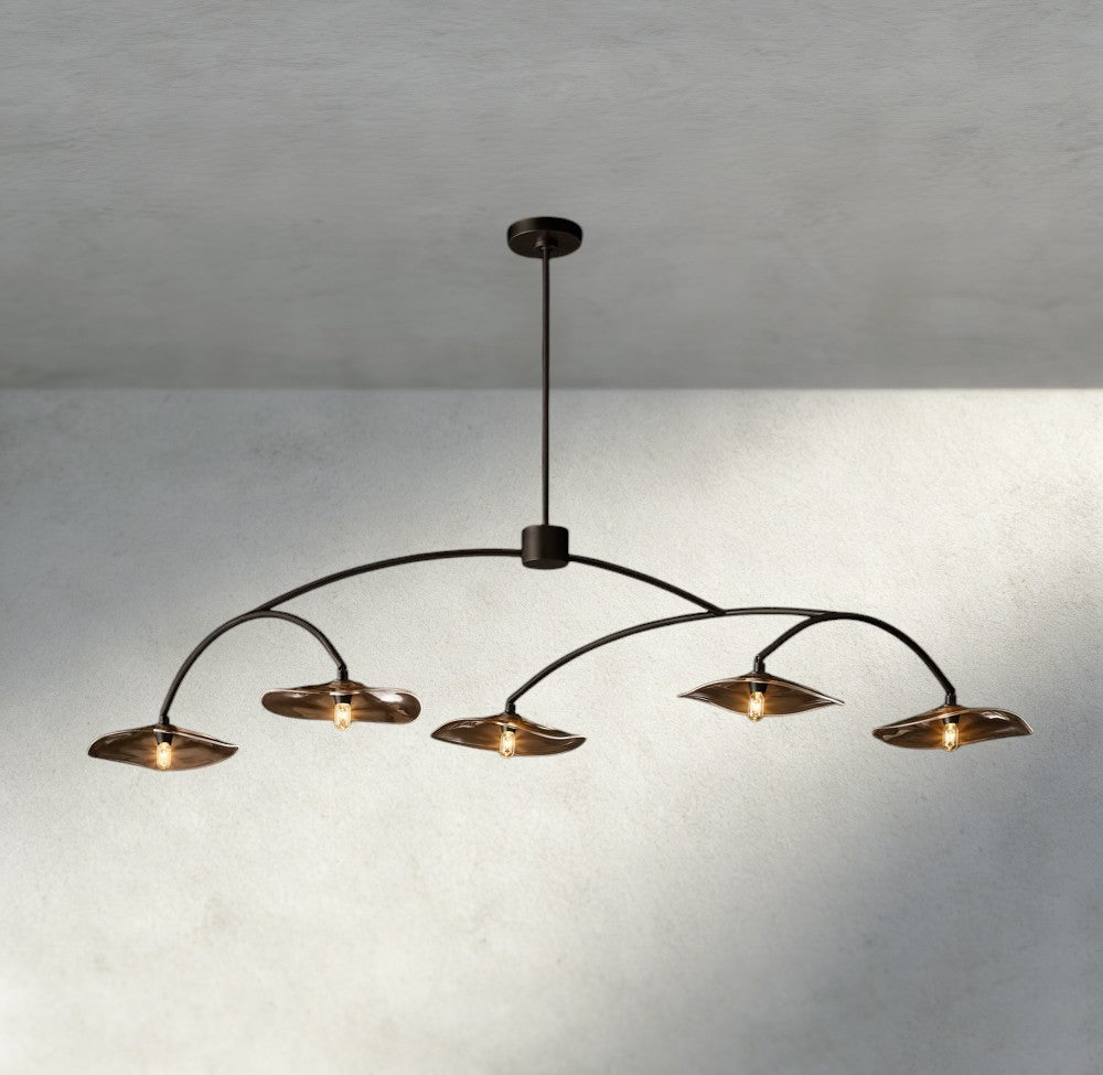 Lily Smoke Glass Linear Chandelier