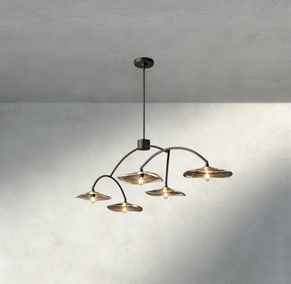 Lily Smoke Glass Linear Chandelier
