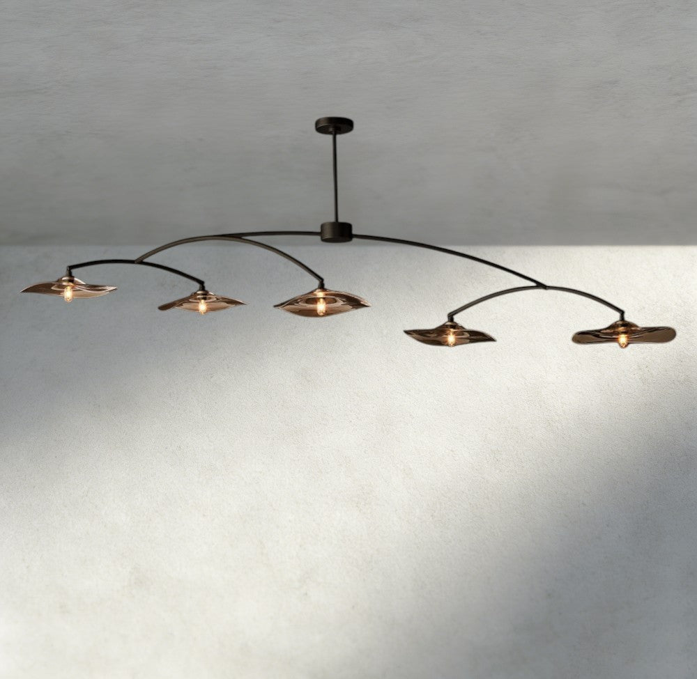 Lily Smoke Glass Linear Chandelier