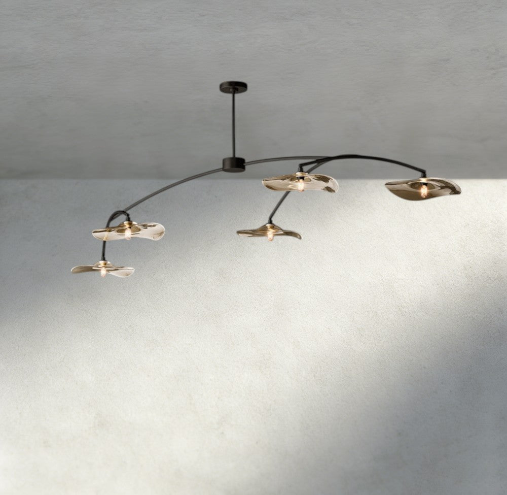 Lily Smoke Glass Linear Chandelier