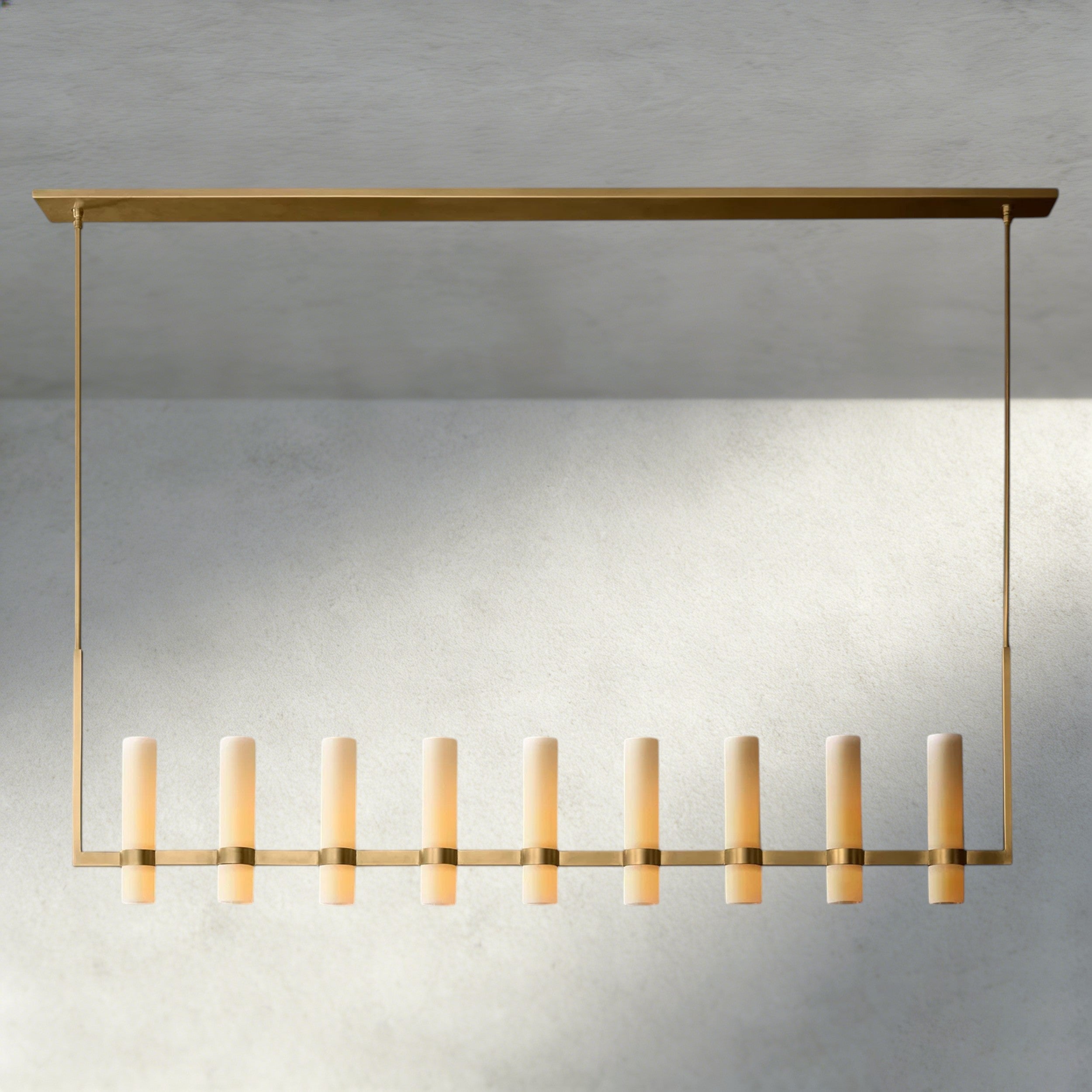 Ravelle Linear Milk Glass Chandelier 59", 71"