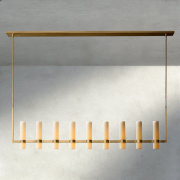 Ravelle Linear Milk Glass Chandelier 59", 71"