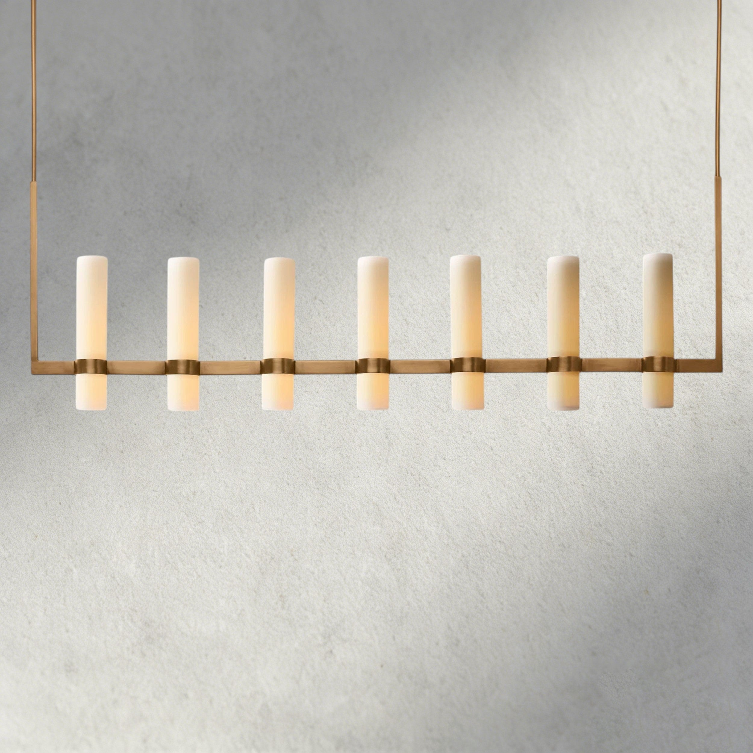 Ravelle Linear Milk Glass Chandelier 59", 71"