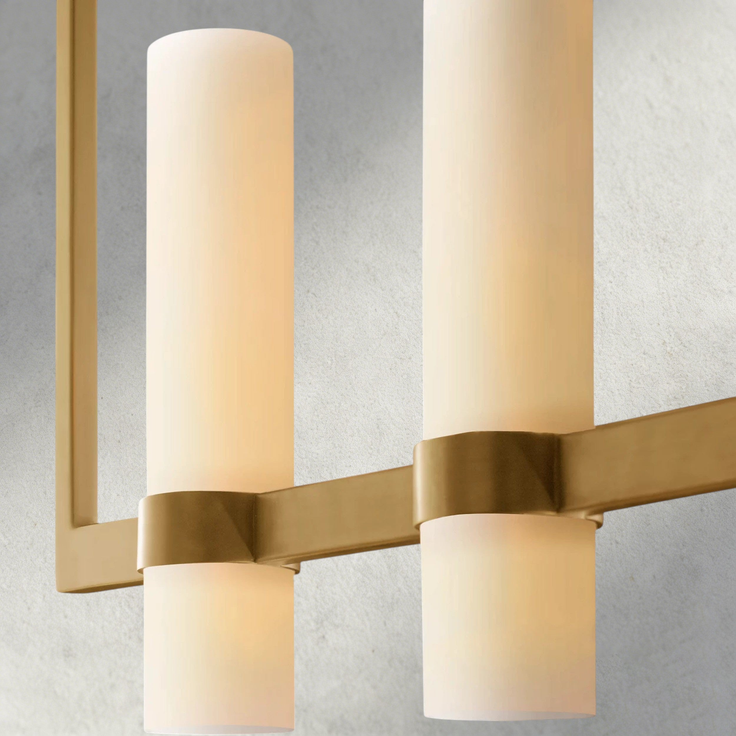 Ravelle Linear Milk Glass Chandelier 59", 71"