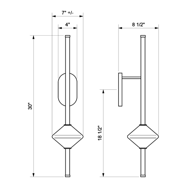 Nobel Wall Sconce - Fixed Arm
