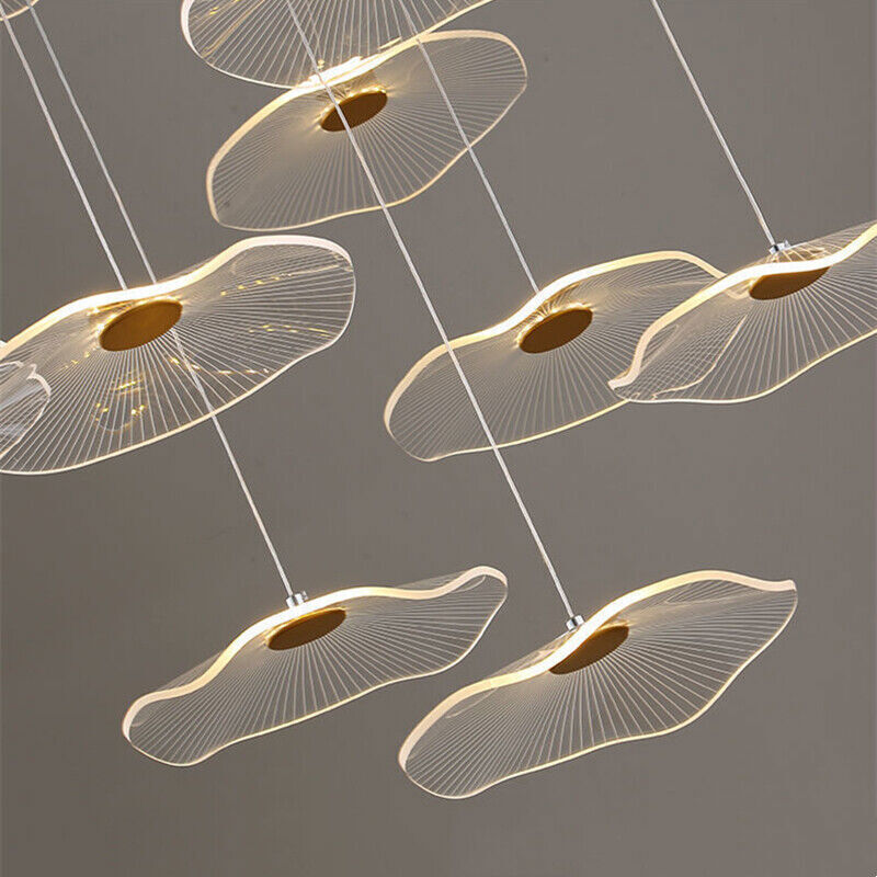 Modern Gold Finish Acrylic Pendant Chandelier with Quality Metal Frame